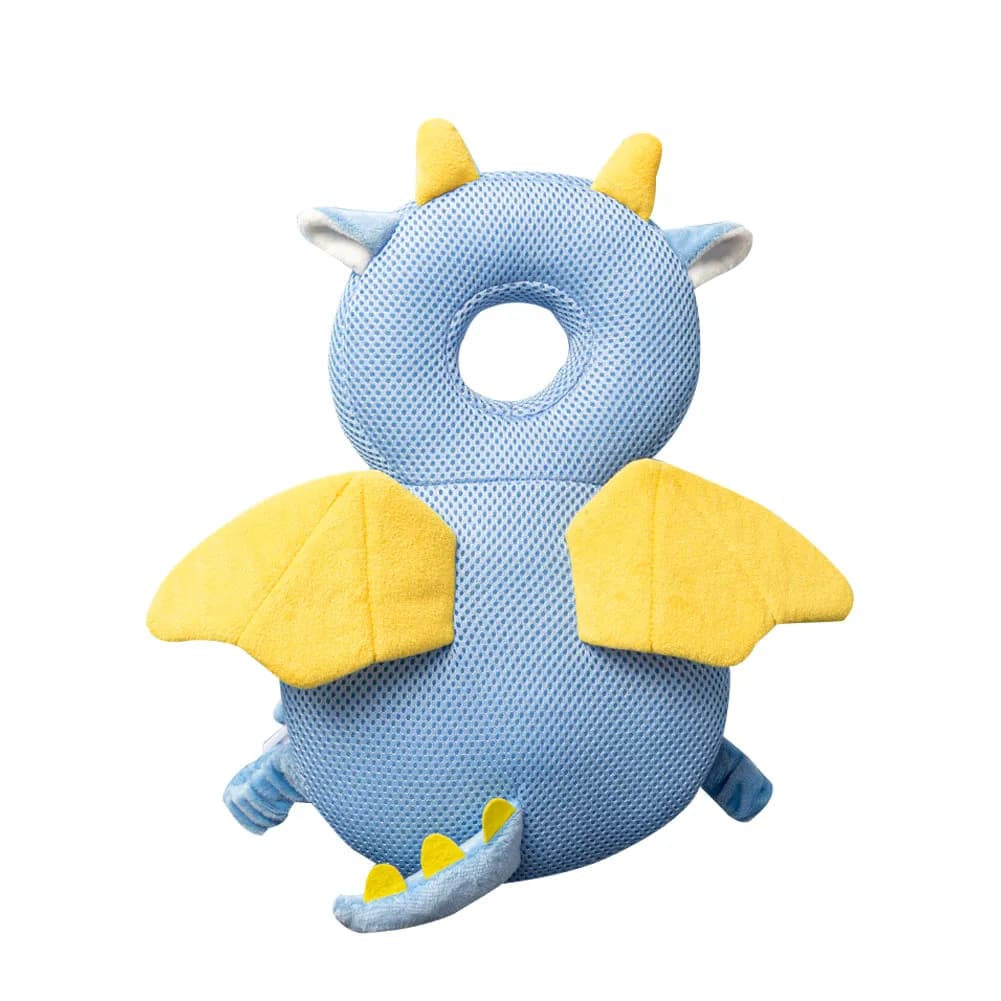 Close-up of the breathable 3D air-mesh shell on the baby head protector backpack