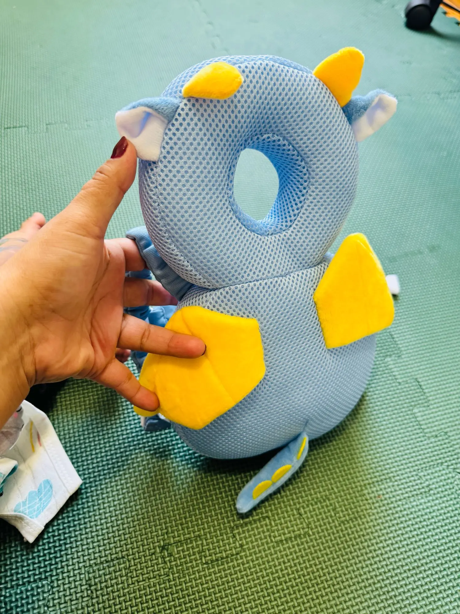 Customer photo of the baby head protector backpack