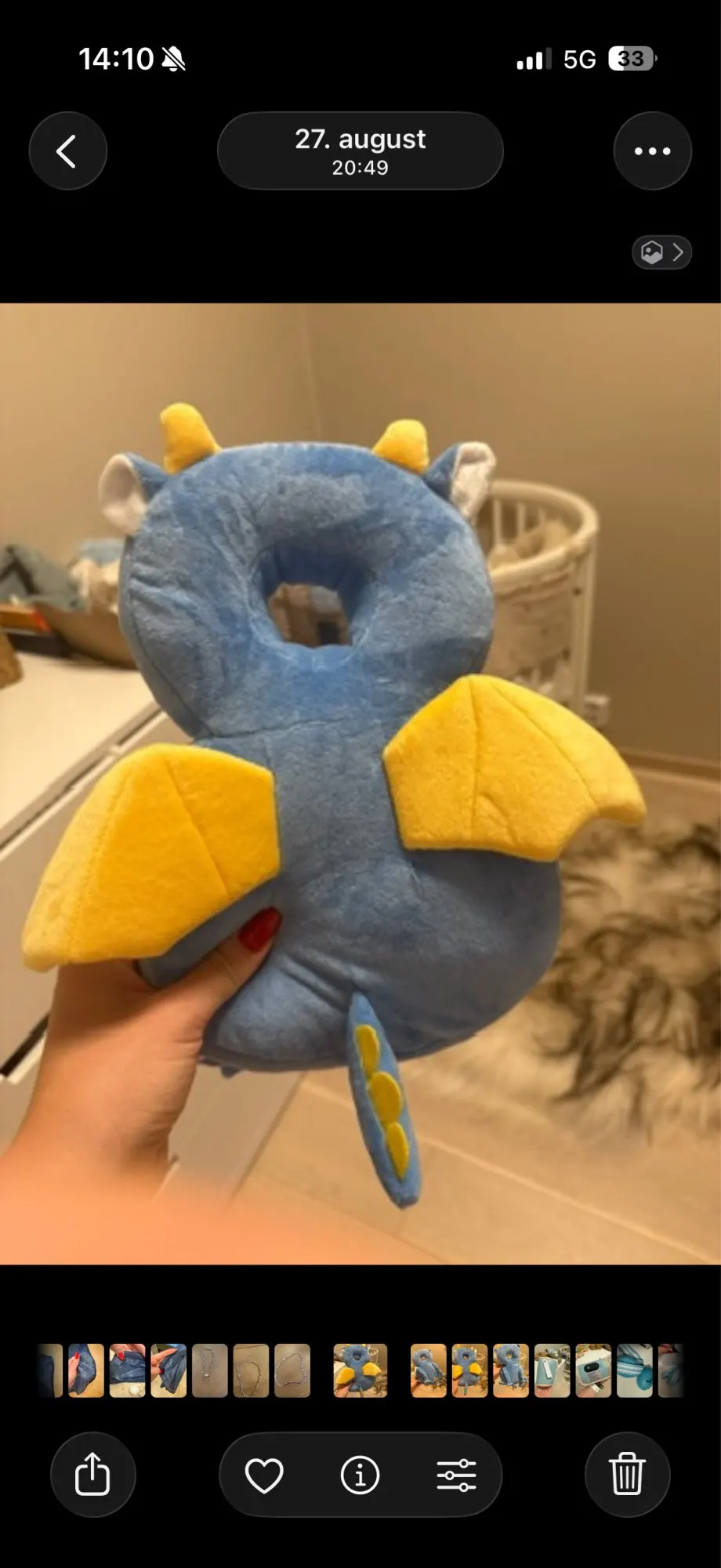 Customer photo of the baby head protector backpack