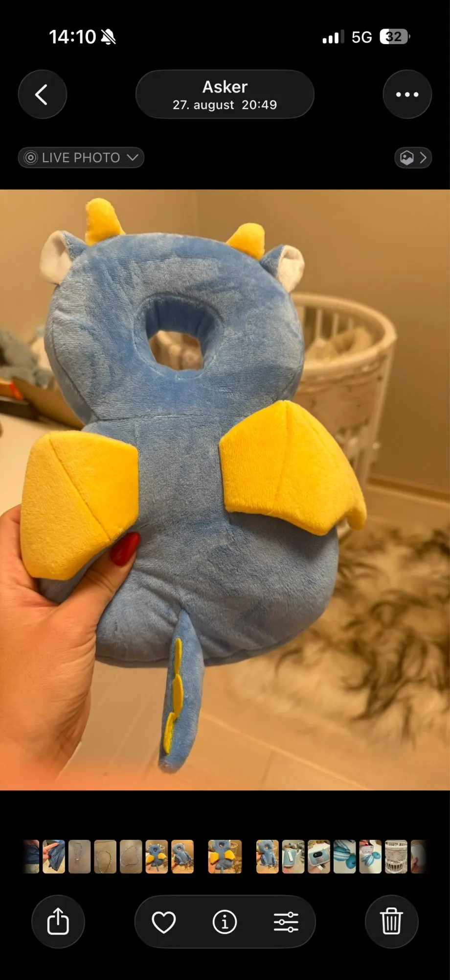 Customer photo of the baby head protector backpack