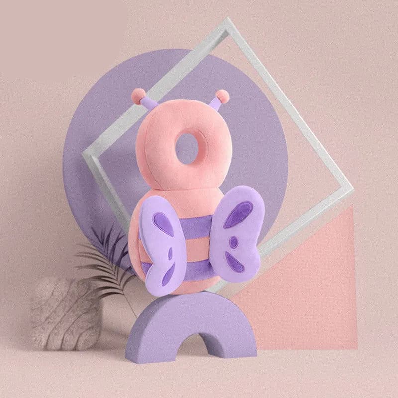 Pink Butterfly baby head protector backpack